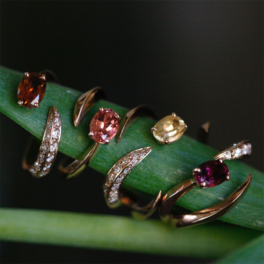 Anello 'Solis' due elementi in oro rosa e tormalina SOLIS | AN2 TORM PVRO CT.0,60 + 0,30